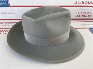 Vintage Royal Stetson Grey Whippet Hat / Fedora Sz 7 1/4