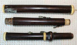 Vintage Geib York Boxwood Flute 1820s Maiden Lane Baroque Antique 2