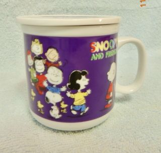 - - Rare Snoopy & Friends Ceramic Mug/ Cup with Lid - - Fujifilm & 7 Eleven 3