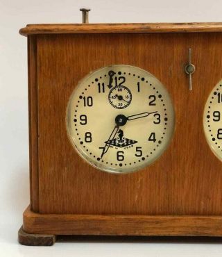 1963 Vintage Wooden Chess Tournament Clock USSR Soviet Russian Antiques 4