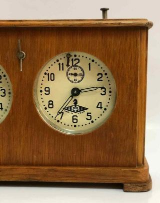 1963 Vintage Wooden Chess Tournament Clock USSR Soviet Russian Antiques 5