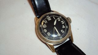 Vintage Elgin 539 A - 11 Hacking Military Wrist Watch 16 Jewel Runs Brass Case