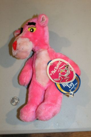Pink Panther Plush Stuffed Animal 11 " Mighty Star Musical Vintage 1980 W/tags