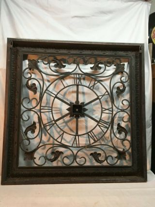 Vintage Large Architectural Salvage Brass Clock Face Wall Clock 36in x 36in Art 5