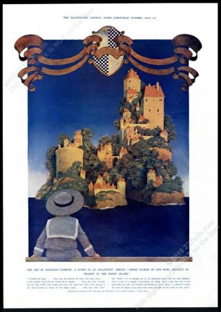 1913 Maxfield Parrish Dream Days Happy Island Big Color Vintage Print