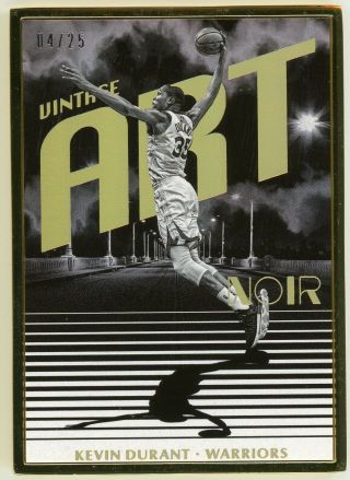 2017 - 18 Panini Noir Vintage Art Gold Kevin Durant D 04/25 Warriors Case Hit Wow