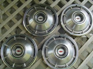 1966 Chevrolet Chevy Belair Impala Biscayne Nomad Hubcaps Wheel Covers Vintage