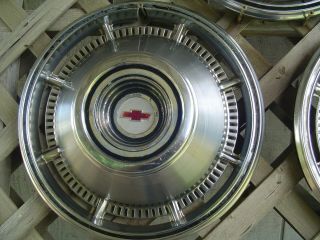 1966 CHEVROLET CHEVY BELAIR IMPALA BISCAYNE NOMAD HUBCAPS WHEEL COVERS VINTAGE 4
