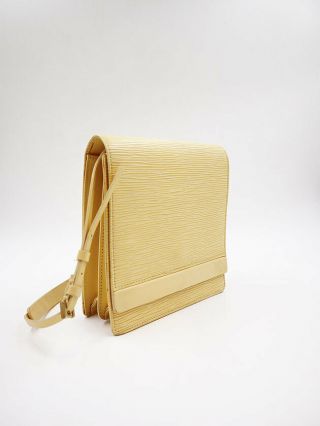 Authentic Louis Vuitton Epi Leather Shoulder Bag Yellow Vintage Mini Small 3