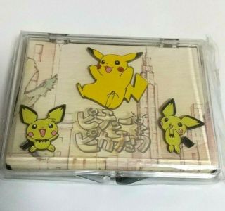 Pikachu & Pichu Pokemon Pin Badge Set Movie Memorial Theater Limited Rare