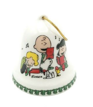Vtg Peanuts Porcelain Bell Christmas Ornament Snoopy Charlie Brown 1978 Japan M
