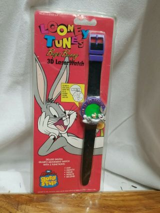 A) Rare Vintage 1993 Looney Tunes Bugs Bunny 3d Laserwatch