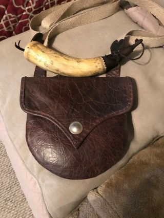 Possibles Bag And Horn Black Powder Muzzle Loading Hand Made Custom Designed Set