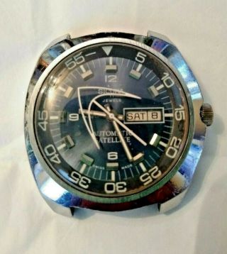 Vintage Sicura By Breitling Automatic Satellite Watch Runs Blue Dial 2