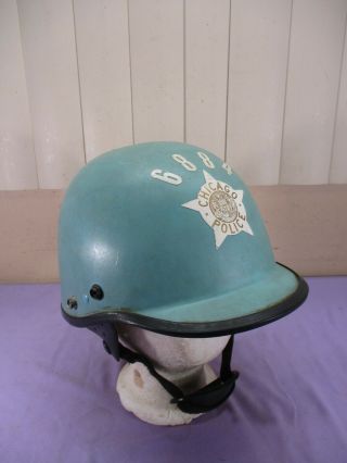 Vintage 1960 - 1970 ' s Chicago Police Riot Motorcycle Helmet RETIRED 3