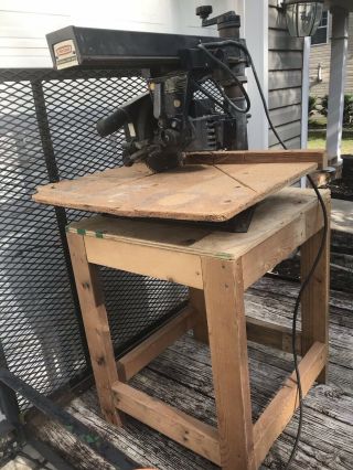 Vintage Sears Craftsman 113 Radial Arm Saw With Table Stand