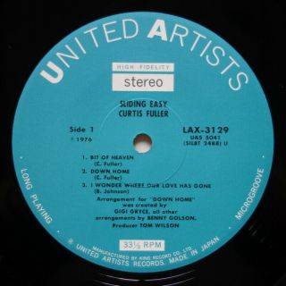 Curtis Fuller Sextet Sliding Easy on United Artists - Japan King LP NM 3