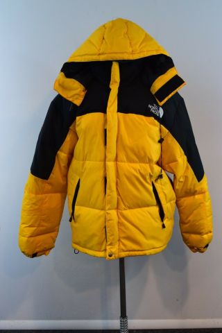 Vintage The North Face Mens Yellow Gore Dryloft Hooded Puffer 90 