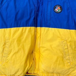 Vintage Polo USA Cookie Spellout Puffer Coat Size Large Snow Beach Sport Jacket 3