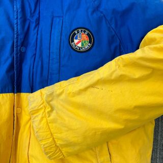 Vintage Polo USA Cookie Spellout Puffer Coat Size Large Snow Beach Sport Jacket 5