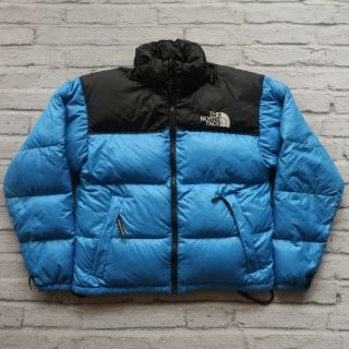 Vintage 90s North Face Nuptse Puffer Down Jacket Womens Size S Blue Puffy