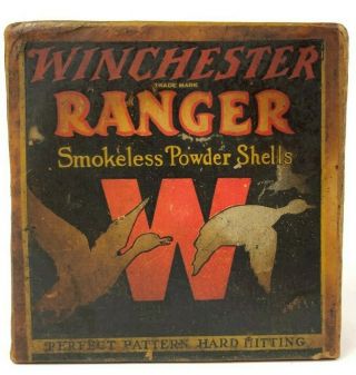 Winchester Ranger Smokeless 12 Ga Empty 2 Piece Ammo Box Flying Ducks 4118 - Rs