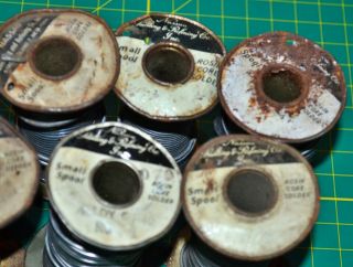 9 vintage Nassau Solder Rosin Core Spools 5 lb 3
