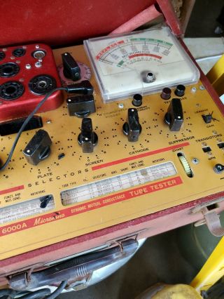 Vintage vacuum tube testers Hickok 6000A Micromho Dynamic Mutual Conductance 4
