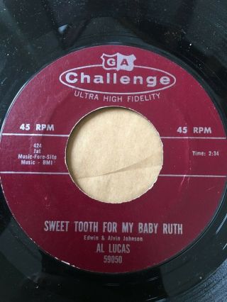 Rockabilly 45/ Al Lucas " Sweet Tooth For My Baby Ruth " Vg,  Hear