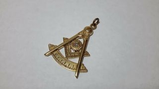 Vintage 10k Gold Masonic Masons Worshipful Master 1929 Medal Badge Pendant Named