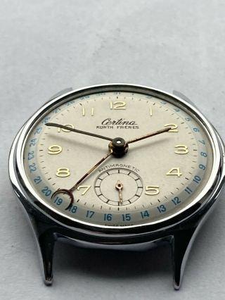 Vintage Certina Kurth Freres Cal.  320b Pointer Date Calendar Watch For Repair