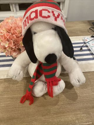 Peanuts Snoopy Dog Plush With Scarf & Hat Macy 