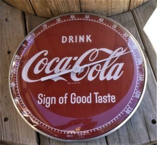 Rare Vintage Glass Drink Coca Cola Thermometer 12” Sign Of Good Taste