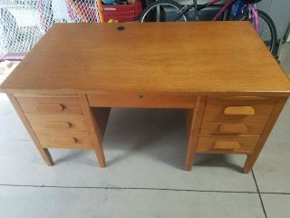 Vintage Executive Desk - Solid Wood - Local Pick Up Only