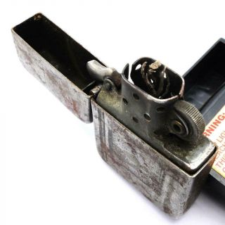 Vintage 1943 - 45 Zippo Lighter WWII Black Crackle 3 Barrel - All - No Paint 5