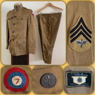 Wwi Us Army Air Service 7th Aero Squadron Patch Tunic Jacket Pants Jodhpurs Vtg
