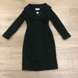 Patrick Kelly Paris Black Linen Coat Dress Sz 6