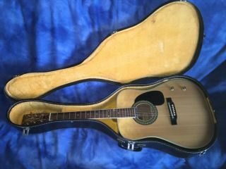 Vintage Alvarez 5046 Acoustic Electric Guitar With Case & Leather Strap