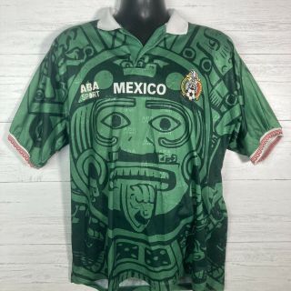 Vintage Rare Aba Sport Mens L/xl Jersey Mexico Football Futbol Soccer Aztec