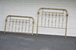 Vintage Solid Brass Headboard And Foot Board,  Queen Size,  Victorian Style