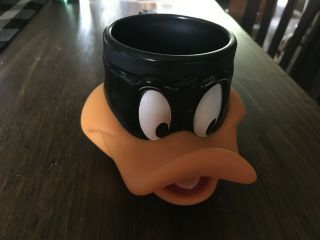 Vintage 1992 Warner Brothers Looney Tunes Daffy Duck 3d Face Vinyl Cup Kids Mug