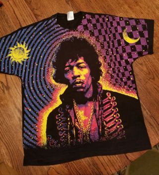1992 Vintage Jimi Hendrix Winterland All Over Print T - Shirt Winterland Xl