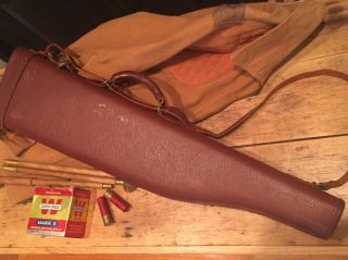 Gorgeous,  Intact,  Vintage Leather Leg O Mutton Gun Case By Redhead