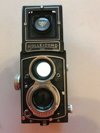 Vintage Rolleiflex Camera 3.  5 F With Leather Case And Strap