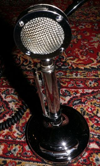 Vintage Astatic Silver Eagle D - 104 Lollipop Amplified Desk Microphone -