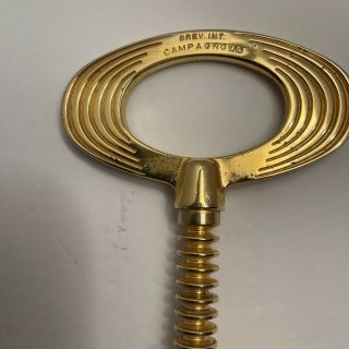 Campagnolo Vintage BIG Corkscrew Wine Bottle Opener Gold Plated Made In Italy 4