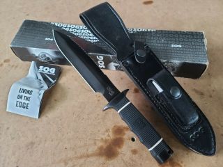 Vintage Sog Ssd01 - L Scuba Demo Knife And Papers