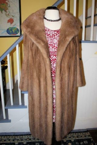 Fabulous Royal Quality Vintage Emba Pastel Mink Fur Coat 3/4 Sleeve Women 
