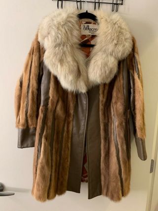 Vintage Mink With Fox Fur Collar Fur Jacket N Stunning