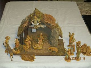 Vintage 18 Piece Nativity Set Fontanini Depose Italy 1983 Manger Wise Men Others